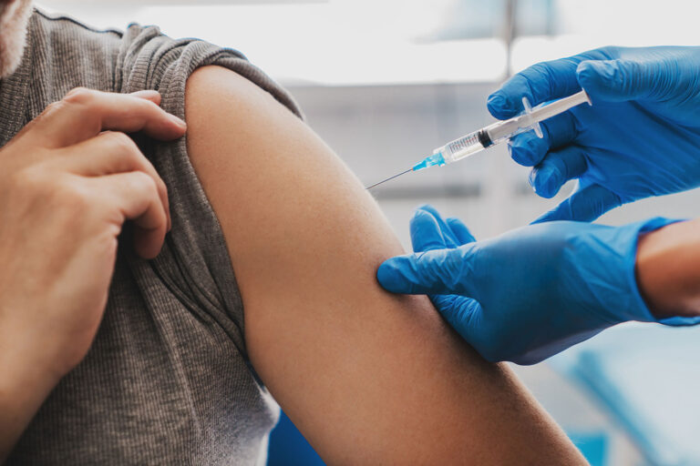 Injection in the arm