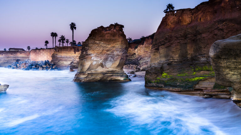 View Of Rock Formations In Water